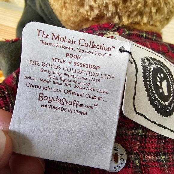 Vintage Boyds Bears Mohair Collection “Pooh” Teddy Plush Pajamas with Tag - Picture 7 of 11